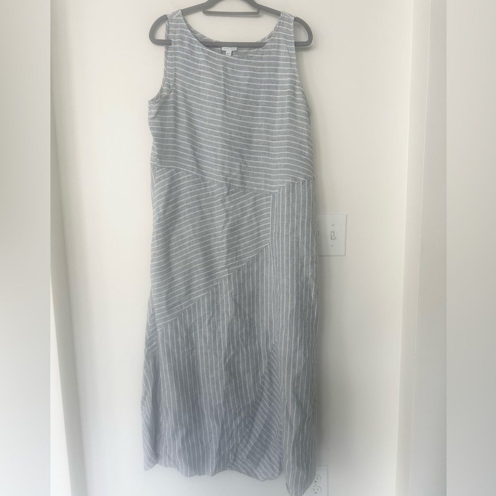 J. Jill Love Linen Striped Maxi-dress L